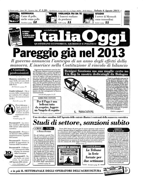 Italia oggi : quotidiano di economia finanza e politica